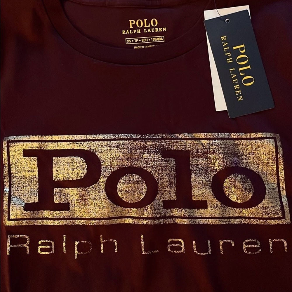 New Polo by Ralph Lauren Burgundy Tee.